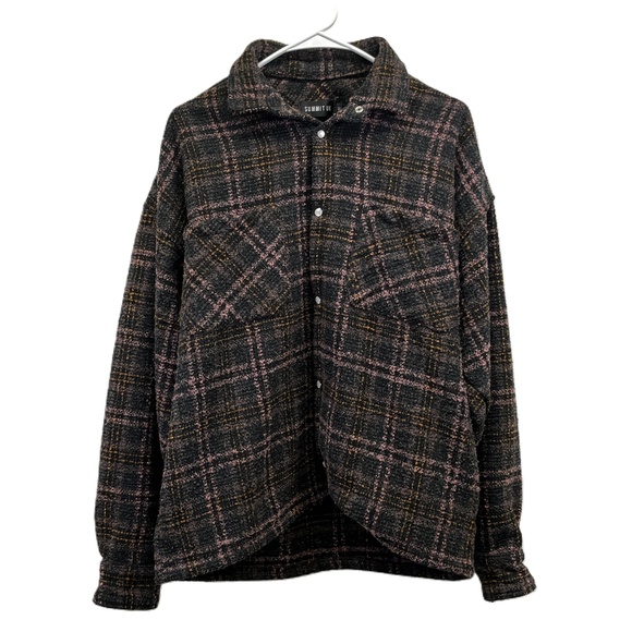 Other - Summit‎ UK Flannel Heavy Jacket Plaid Snap Button Up Chest Hip Pockets Medium